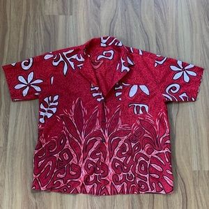 Men’s Poly Print Button Down Shirt